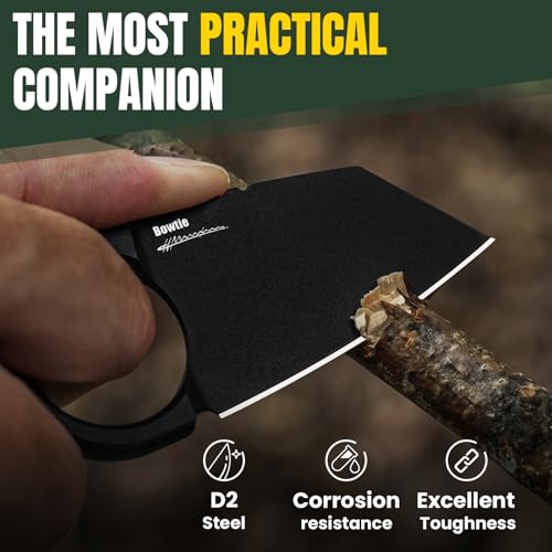 Kizer Bowtie EDC Hunting Knife, D2 Steel, 5.83 Inches, Black Sheath, Survival Camping, 1061A2