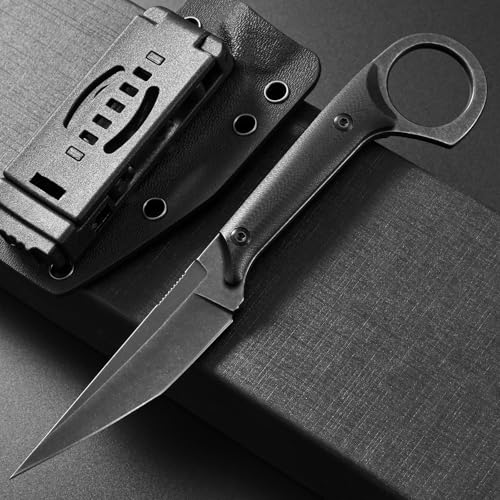 Ccanku C1140 Fixed Blade Knife - D2 Blade G10 Handle EDC Tool Knife for Outdoor, Survival, and Camping (Black)  
Ccanku 