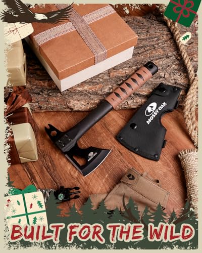 MOSSY OAK Compact Outdoor Multitool Hatchet 12" Camping Axe and Survival Tool for Hiking Chopping Hunting